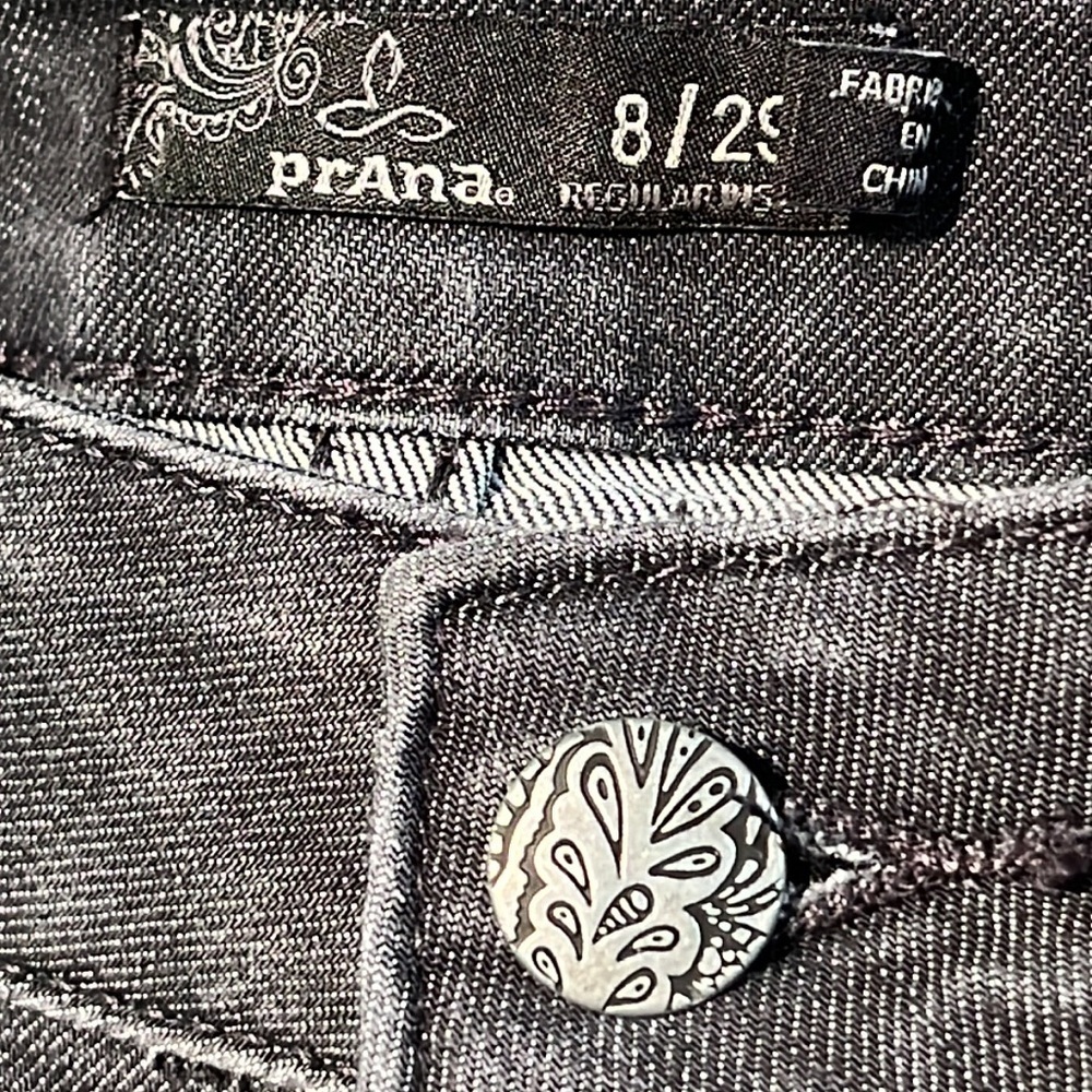 PRANA Jada Grey/Charcoal Demin 5 Pocket Straight Leg Organic Cotton Jean SZ 8/29 - Picture 3 of 16